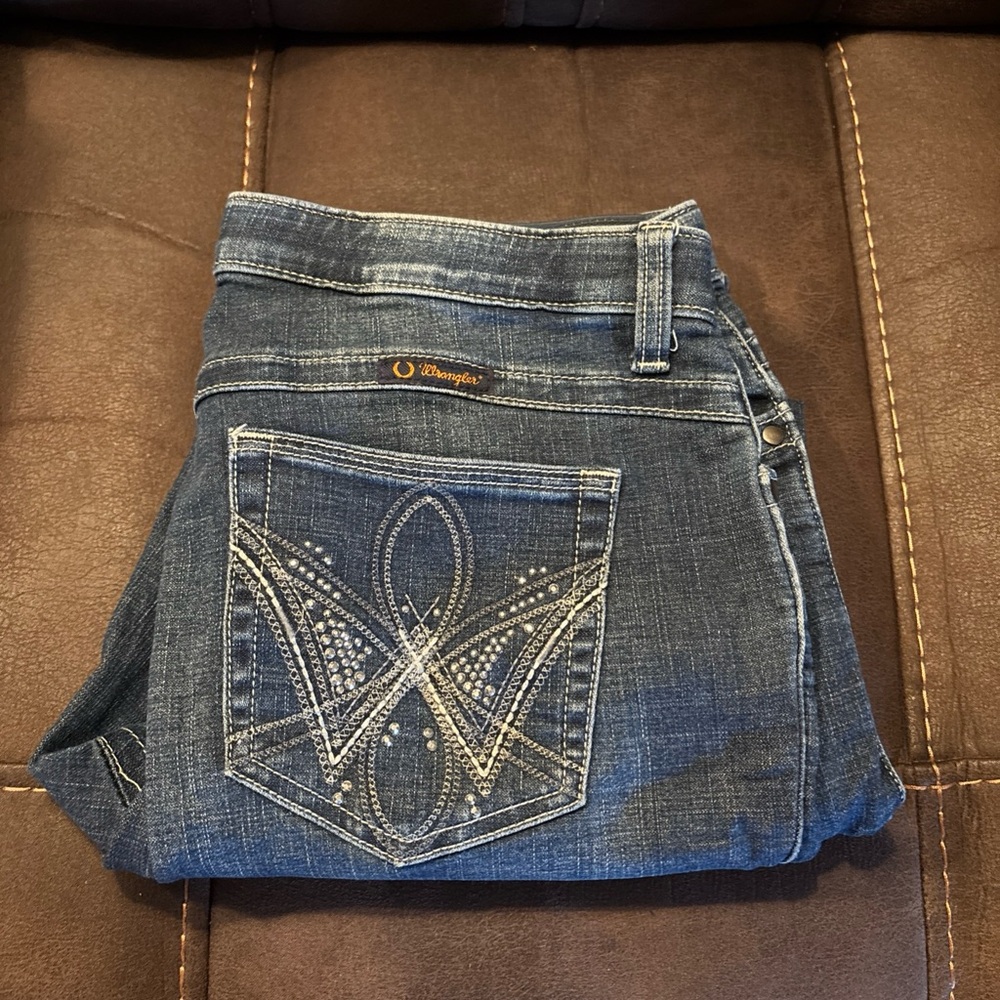 Wrangler Women's Embellished Blue Boot Cut Jeans